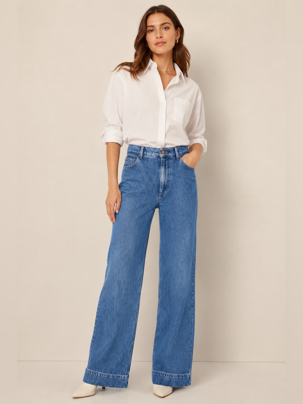 J. Crew Drapey wide-leg trouser jean
